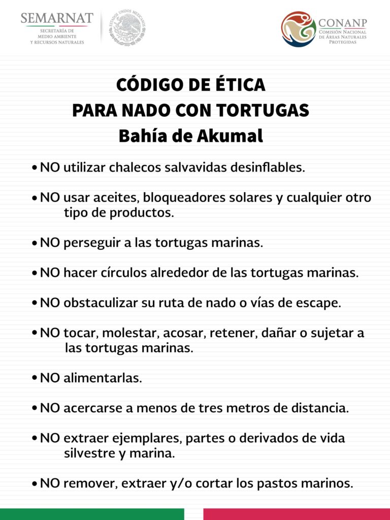 rules at Akumal Beach semarnat