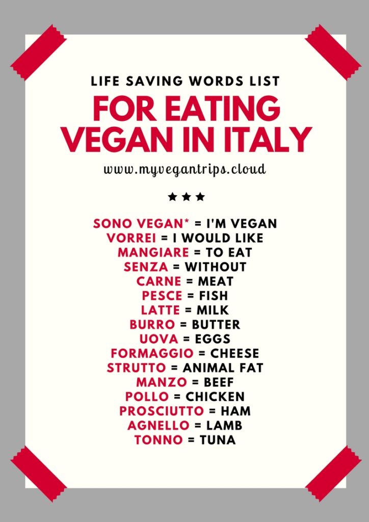vegan Italian vocabulary