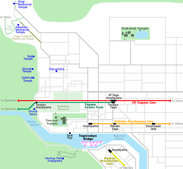 map arashiyama transportation